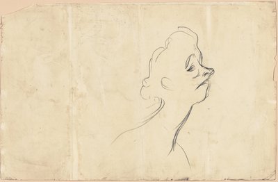 Yvette Guilbert (reto) Estudo de três quartos de Yvette Guilbert (verso) de Henri de Toulouse Lautrec