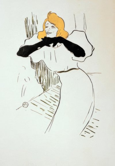 Yvette Guilbert no banheiro mais longo da Linger de Henri de Toulouse Lautrec