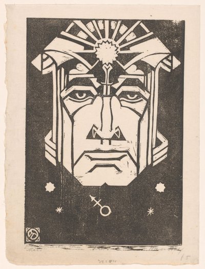 Marte (título original no objeto) Planetenmaskers (título original da série no objeto) de Henri van der Stok (signed by artist)