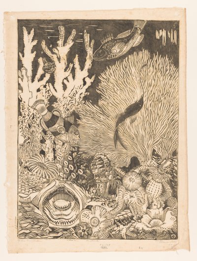No fundo coral (título original no objeto) de Henri van der Stok (signed by artist)