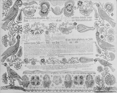 Certidão de Nascimento e Baptismo, 1784. de Henrich Dulhauer.