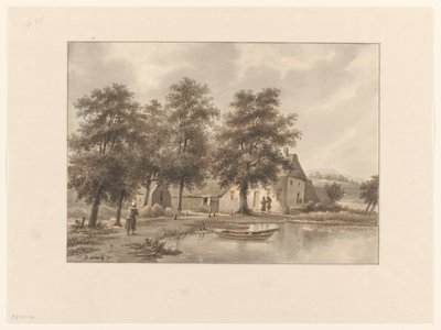 Vista de uma quinta junto à água de Henricus Franciscus Wiertz (signed by artist)