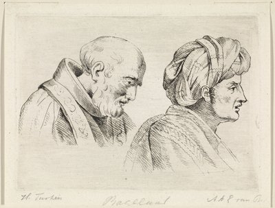 Espiritual e um homem com turbante de Henricus Turken