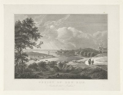 Vista do Reno abaixo de Arnhem
Vista do Reno (título sobre o objecto)
Cenas dos arredores de Arnhem (título da série) de Henricus Wilhelmus Couwenberg