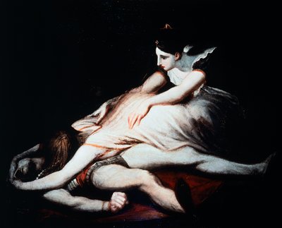 Kriemhild atira-se ao cadáver de Siegfried de Johann Heinrich Füssli