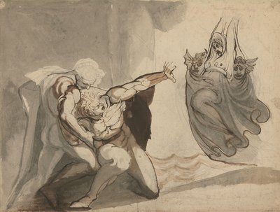 A visão de Orestes (caneta e tinta com grafite e lavagem sobre papel) de Henry (1741 1825) Fuseli