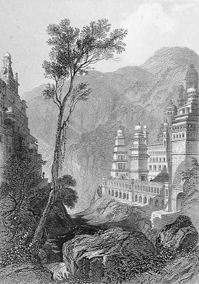 Jain Temples, Muktagerri, gravado por Finden, de 