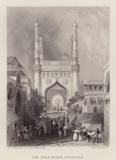 The Char Minar, Hydrabad (cor litho) de Henry (after) Warren
