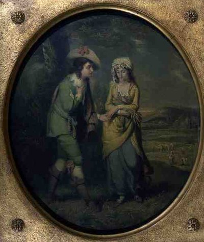 O Courtship (óleo sobre tela) de Henry (attr) Walton
