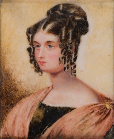 Retrato de Eliza Caroline Chamberlain, o Exmo. Sra. Charles Bridgeman (1799-1887), c.1817-60 (óleo sobre marfim) de Henry (circle of) Collen