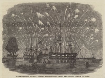 A Comemoração da Paz em Plymouth, Foguetes e Iluminação Geral da Frota no Som de Henry A. Luscombe