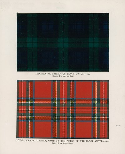 42nd Highlanders Reais O Relógio Negro. Tartans regimentais (cromolitho) de Henry A. Payne