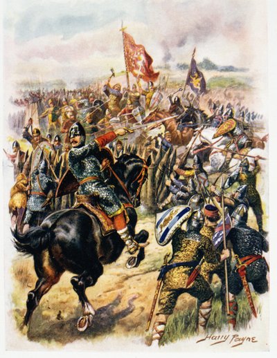 Harold&39;s (c.1022-66) Last Stand, ilustração de "Batalhas Gloriosas de Inglês da História Inglesa" do Major CH Wylly de Henry A. Payne