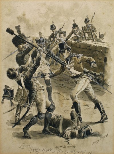 Tenente Harry Hunt Royal Marines em Cassis em 18 de agosto de 1813 de Henry A. Payne