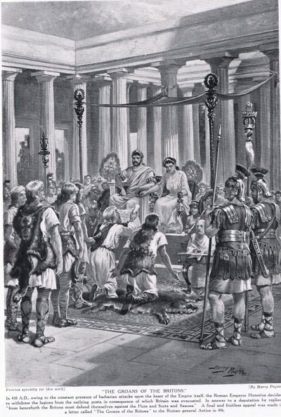 Os gemidos dos bretões, ilustração da "História das Nações de Hutchinson", c.1910 de Henry A. Payne