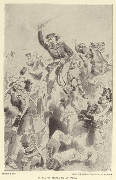 Batalha de Resaca de la Palma (litho) de Henry Alexander (after) Ogden