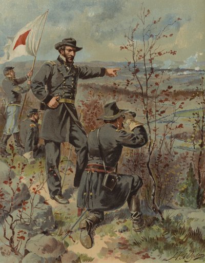 General Sherman na Kenesaw Mountain, Geórgia, Guerra Civil Americana, 4 de outubro de 1864 (chromolitho) de Henry Alexander (after) Ogden