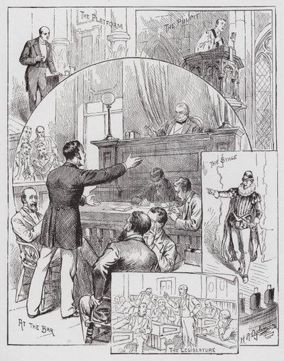 Oratório e Declamação (gravura) de Henry Alexander (after) Ogden