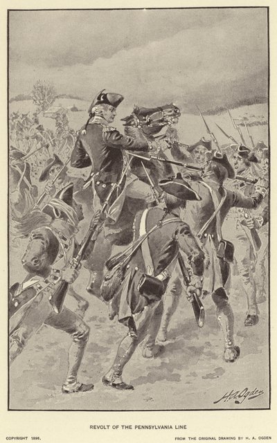 Revolta da Linha da Pensilvânia (litho) de Henry Alexander (after) Ogden