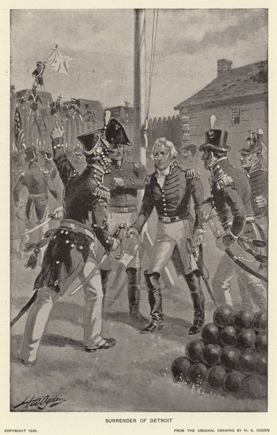 Rendição de Detroit (litho) de Henry Alexander (after) Ogden