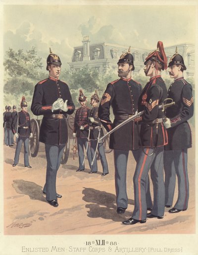 Homens alistados, corpo de funcionários e artilharia no vestido cheio de Henry Alexander Ogden