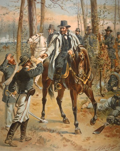 Campanha "General Grant in the Wilderness", 5 de Maio de 1864 (cor litho) de Henry Alexander Ogden
