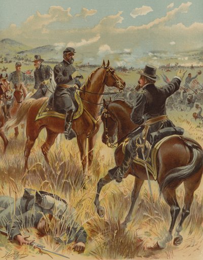 General Meade na Batalha de Gettysburg, Pensilvânia, Guerra Civil Americana, 2 de julho de 1863 de Henry Alexander Ogden
