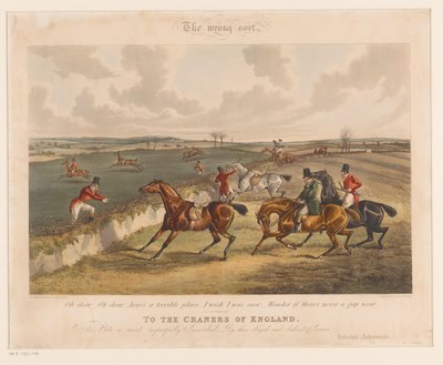 Caçando cavalos que resistem e se recusam a pular A classificação errada (título no objeto) de Henry Alken (I)