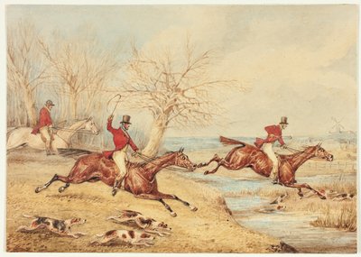 Caçadores montados com cães de Henry Alken