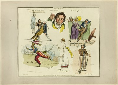 Prato das ilustrações às canções populares de Henry Alken