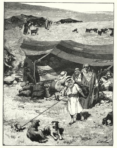 Um acampamento beduíno (litho) de Henry Andrew Harper