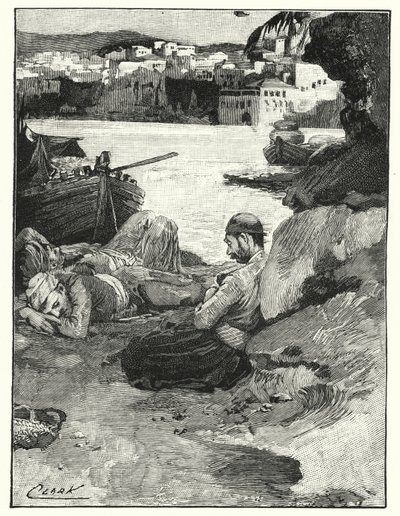 Uma sesta de meio-dia em Jaffa (litho) de Henry Andrew Harper