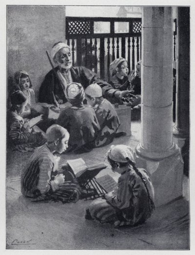 Um mestre de escola oriental (litho) de Henry Andrew Harper