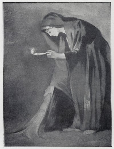 Uma mulher oriental à procura de uma moeda perdida (litho) de Henry Andrew Harper