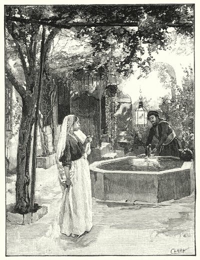Pátio de uma casa em Damasco (Litho) de Henry Andrew Harper