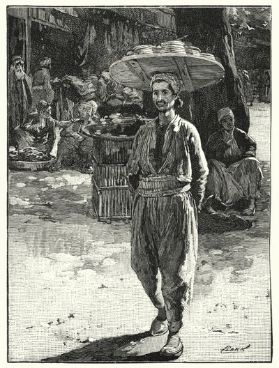 Padeiro oriental com cesto na cabeça (litho) de Henry Andrew Harper