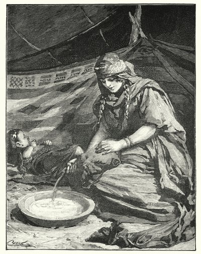 Interior da tenda beduína (litho) de Henry Andrew Harper