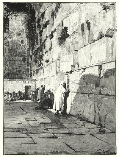 Lamento-Place dos Judeus, Jerusalém (litho) de Henry Andrew Harper