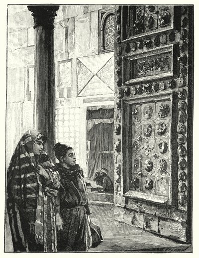 Porta metálica da Grande Mesquita de Damasco (litho) de Henry Andrew Harper