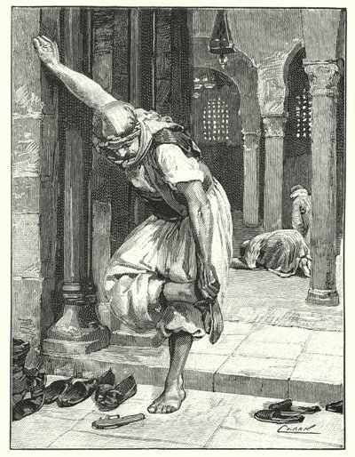Calçar sapatos, um costume oriental (litho) de Henry Andrew Harper