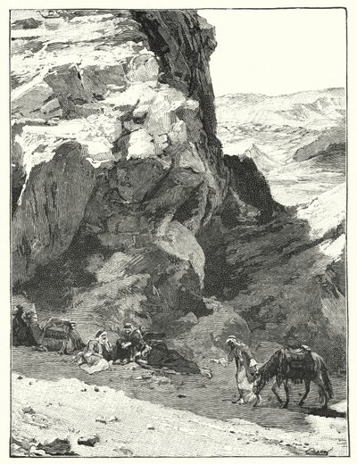 Sombra de uma grande rocha, perto de Sabo de Guerra (litho) de Henry Andrew Harper