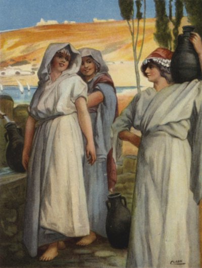 Mulheres desenhando água em um poço (cor litho) de Henry Andrew Harper