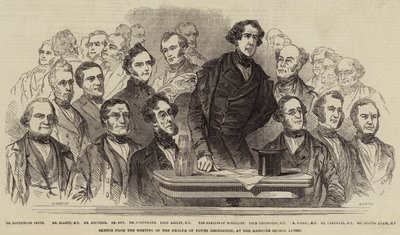 Esboço da reunião da associação da saúde das cidades, nos quartos de Hanover Square de Henry Anelay