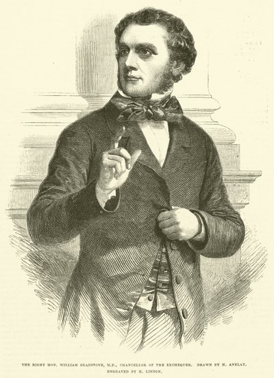 O Honorável William Gladstone, MP, Chanceler do Tesouro de Henry Anelay