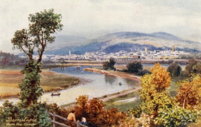 Barnstaple, a partir do rio (litografia a cores) de Henry B. (after) Wimbush
