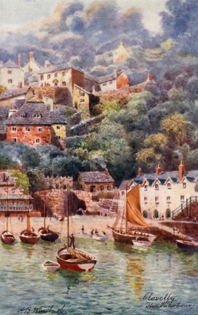 The Harbour, Clovelly (litografia a cores) de Henry B. (after) Wimbush