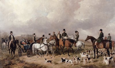 Encontro dos Harriers do Prince Consort em Windsor no Great Park, 1845 de Henry Barraud