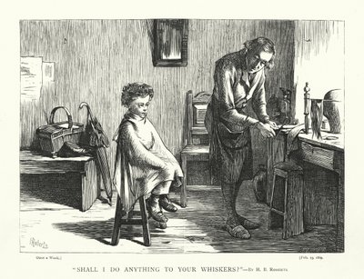 "Devo fazer alguma coisa aos teus bigodes" (gravura) de Henry Benjamin Roberts