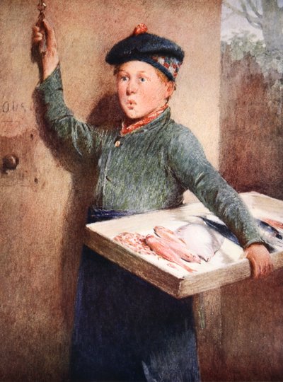 O Chamado do Peixeiro (aguarela no papel) de Henry Benjamin Roberts