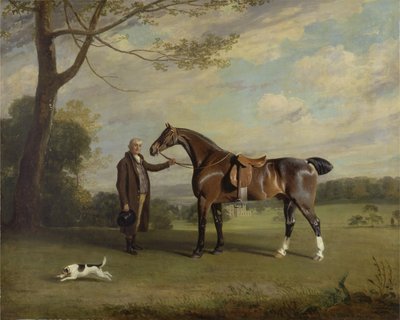 Noivo do conde de Shrewsbury segurando um caçador, c.1800 (óleo sobre tela) de Henry Bernard Chalon